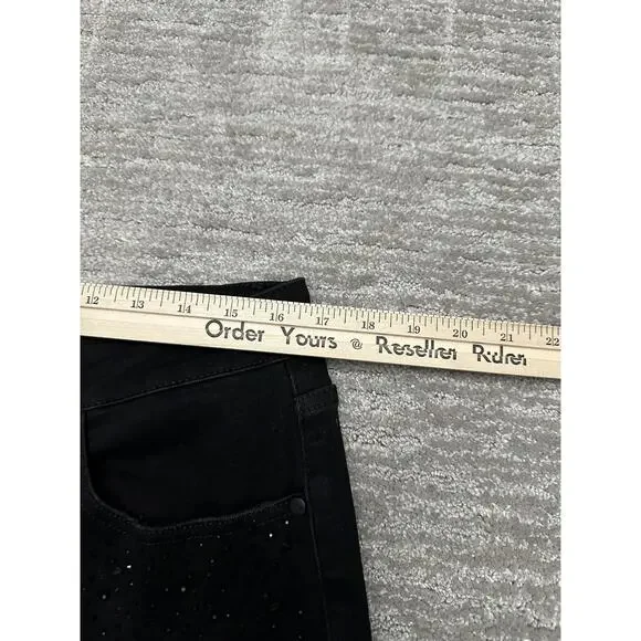 Judy Blue Jeans Womens 14W Black Slim Fit Rhinestone Studded Denim JB88509 - Picture 9 of 11